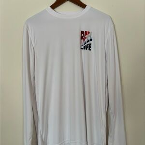 Reel Life White Long Sleeve Tee Size Large Fishing